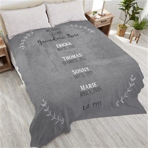 Our Grandchildren Personalized 90x108 Plush King Fleece Blanket
