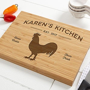 Farmhouse Kitchen Personalized Bamboo Cutting Board- 10x14