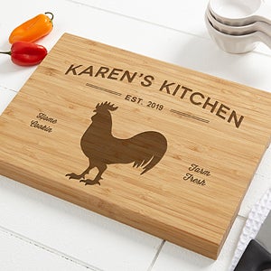 Farmhouse Kitchen 10x14 Personalized Bamboo Cutting Board