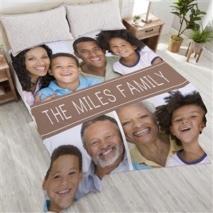 Family Photo Collage Personalized 90x108 Plush King Fleece Blanket
