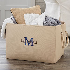 Initially Yours Embroidered Storage Tote