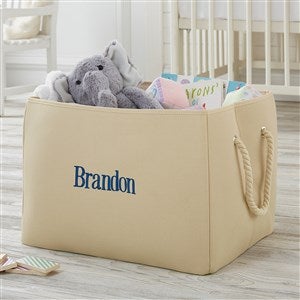 Personalised Canvas Toy Storage Tub Kids Initial Name Customised Bag Basket Box 