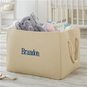 Personalized Embroidered Storage Tote- Natural - #18682-N