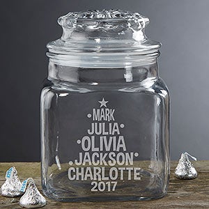 Christmas Family Tree Personalized Candy Jar