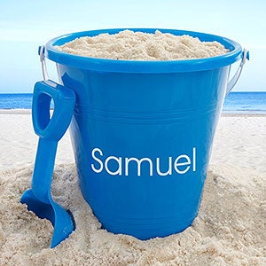 Personalized Blue Sand Pail & Shovel