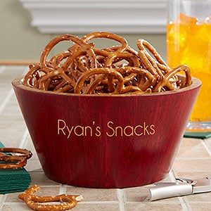 Classic Celebrations Personalized Red Bamboo Bowl- Small Name
