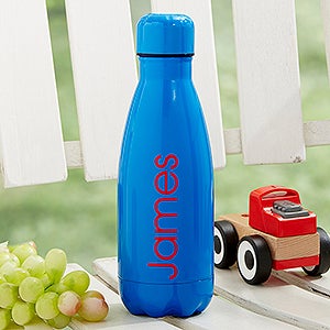 Kids' Stainless Steel Personalized Water Bottle- Blueberry