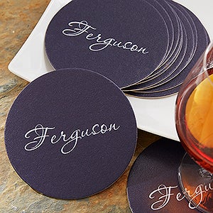 Classic Celebrations Personalized Paper Coasters- Name