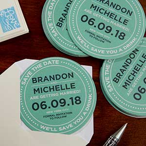 Save The Date Personalized Wedding Paper Coasters