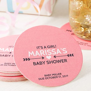 Baby Shower Personalized Paper Coasters - 12 Coasters