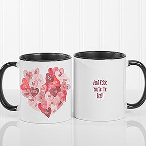 Hearts Combined Custom Coffee Mug - 11oz Black