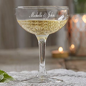 Personalized Wedding Champagne Coupe Glass