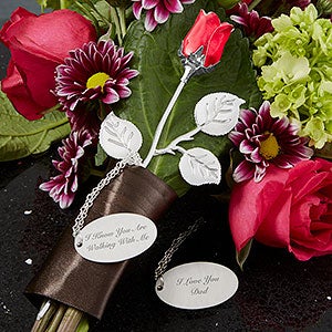 Wedding Memorial Engraved Red Keepsake Rose