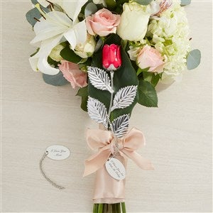 Wedding Memorial Engraved Large Red Keepsake Rose