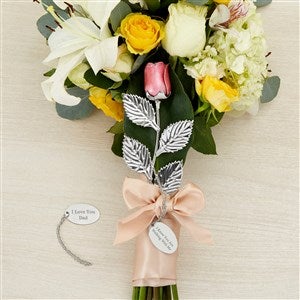 Wedding Memorial Engraved Large Pink Keepsake Rose