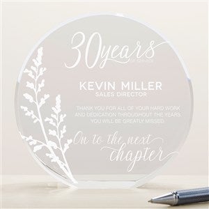 Retirement 4" Round Crystal Personalized Award - #18779