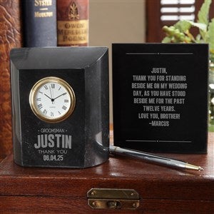 Personalized Marble Clock Groomsmen Gift