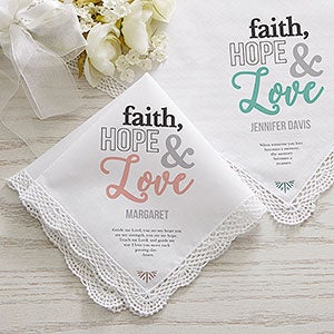 Faith, Hope & Love Personalized Handkerchief