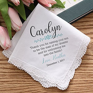 Mother of the Groom Personalized Wedding Handkerchief