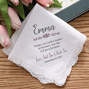 Flower Girl Personalized Wedding Handkerchief
