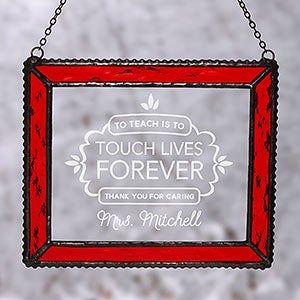 Teaching Touches Lives Personalized Suncatcher
