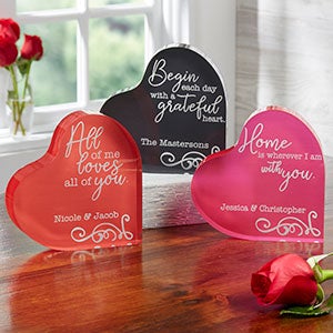 Personalized Color Heart Keepsakes - Loving Quotes