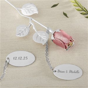 Happy Couple Engraved Pink Keepsake Rose