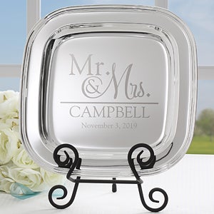 Engraved Silver Tray - Wedding Gift