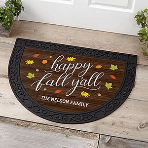 Happy Fall Y'All Personalized Half Circle Doormats