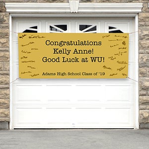 Personalized Graduation Party Banner - Guest Signatures