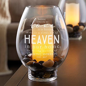 Heaven In Our Home Engraved Hurricane Candle Holder