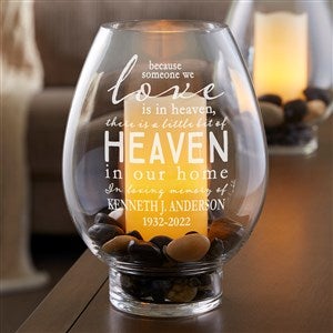 Engraved Memorial Glass Hurricane Candle Holder - Custom Memorial, Bereavement & Sympathy Gifts - #18962