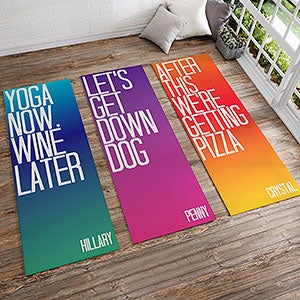 Funny Yoga Mats with Anti-Slip Green Backing