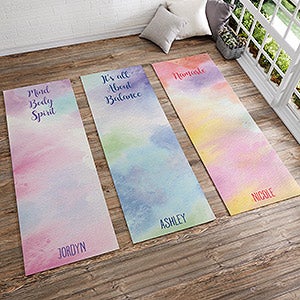 Watercolor Personalized Yoga Mat - #18980