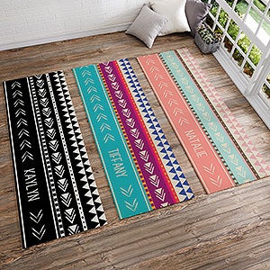 Bohemian Chic Personalized Yoga Mat with Anti-Slip Green Backing