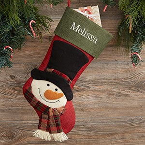 Nostalgic Snowman Personalized Christmas Stocking
