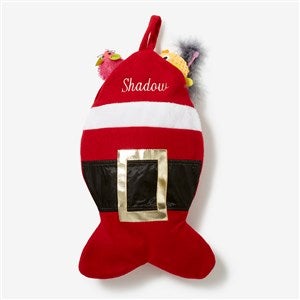 Santa Belt Personalized Cat Christmas Stocking - #19014-C