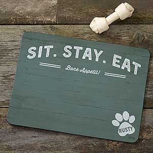 Personalized Dog Food Mat - Farmhouse Style