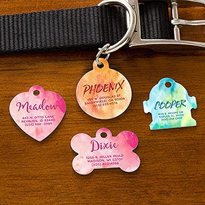 Personalized Dog Tags - Watercolor Design - 19038