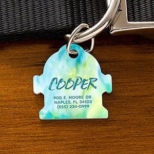 Fire Hydrant Personalized Dog Tag - Watercolor Design