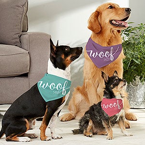 Personalized Dog Bandanas - Woof - 19040