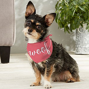 Woof Personalized Dog Bandana - Small