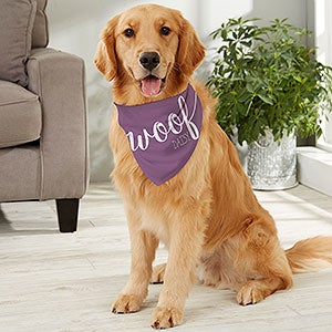 Woof Personalized Dog Bandana - Large