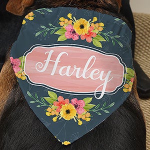 Personalized Floral Dog Bandana