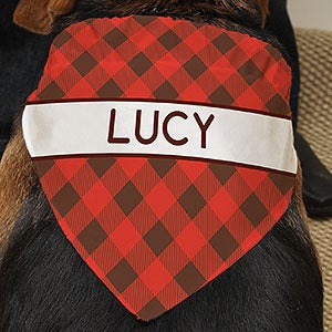 Plaid Personalized Dog Bandanas