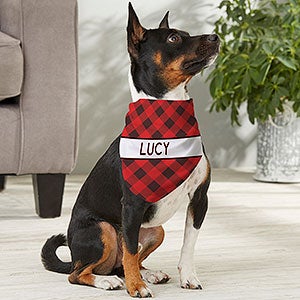 Pet Plaid Personalized Dog Bandana - Medium