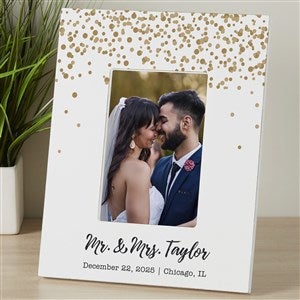 Sparkling Love Personalized Wedding 4x6 Tabletop Frame - Vertical