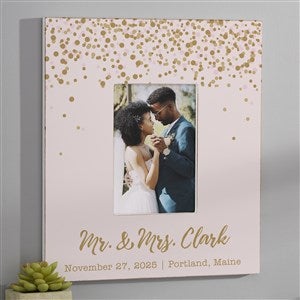 Sparkling Love Personalized Wedding 5x7 Wall Frame - Vertical