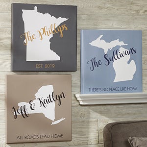 State Pride 12x12 Personalized Canvas Print