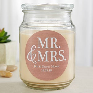 mr mrs personalized scented wedding candles